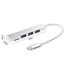 HUB USB 3 PUERTOS USB 3.0 Y LECTOR MICROSD CONECTOR 3.1 TIPO C