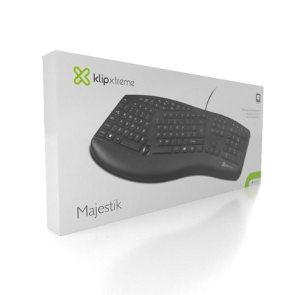TECLADO USB KLIP XTREME BLACK ERGONOMIC -SCROLL P/N KBK-250