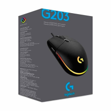 MOUSE GAMER LOGITECH  G203 LIGHTSYNC BLACK USB P/N 910-005793
