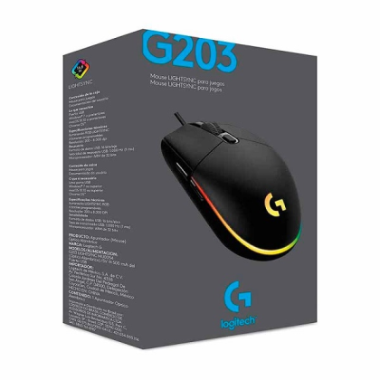 MOUSE GAMER LOGITECH G203 LIGHTSYNC BLACK USB P/N 910-005793 MOUSE GAMER LOGITECH G203 LIGHTSYNC BLACK USB P/N 910-005793