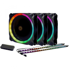 KIT DE VENTILADORES (X3) Y TIRA LED PARA GABINETE ANTEC PRIZM 120 ARGB 3+2+C P/N 0-761345-77511-3