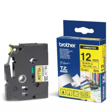 PAPEL BROTHER ADHESIVO ESTáNDAR NEGRO SOBRE AMARILLO  ROLLO (1,2 CM X 8 M) 1 BOBINA(S) TIPO LAMINADO PARA P-TOUCH PT-1880, D200