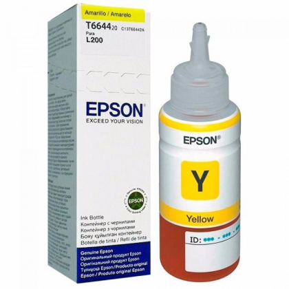 TINTA CARTRIDGE EPSON T664 AMARILLO ORIGINAL RECARGA DE TINTA PARA EPSON L380, L386, L395, L495; ECOTANK ET-2600, 2650, L1455, L