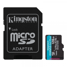 MEMORIA MICROSD KINGSTON CANVAS GO! PLUS (ADAPTADOR MICROSDXC A SD INCLUIDO) 128GB - A2 / VIDEO CLASS V30 / UHS-I U3 / CLASS10 -