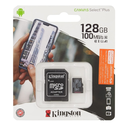 MEMORIA MICROSD KINGSTON CANVAS SELECT PLUS 128GB - A1 / VIDEO CLASS V10 / UHS CLASS 1 / CLASS10 - MICROSDXC UHS-I P/N SDCS2128G