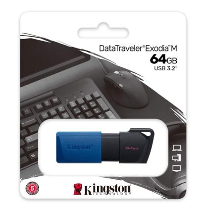 PENDRIVE KINGSTON 64GB DATA TRAVELER EXODIA M BLACK  USB 3.2 GEN 1 P/N DTXM/64GB