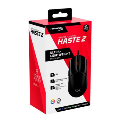MOUSE GAMER HYPERX PULSEFIRE HASTE 2 BLACK P/N 6N0A7AA MOUSE GAMER HYPERX PULSEFIRE HASTE 2 BLACK P/N 6N0A7AA