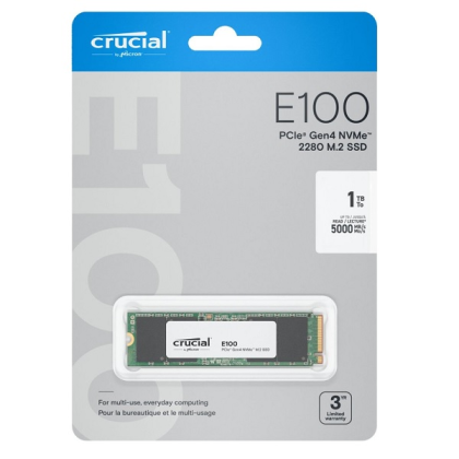 SSD CRUCIAL E100 1TB NVME PCIEX 4.0 M.2 2280  P/N CT1000E100SSD8