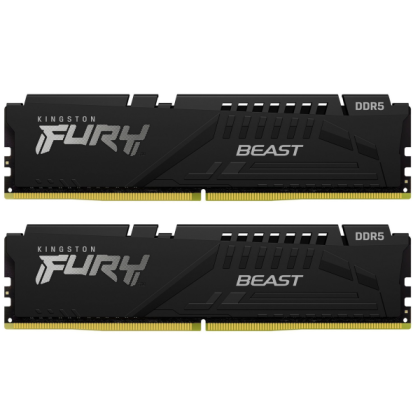 KIT DE MEMORIAS DDR5 KINGSTON FURY 64GB 6400MT/S DDR5 CL32 DIMM (KIT OF 2X32GB) NEGRAS - KF564C32BBEK2-64