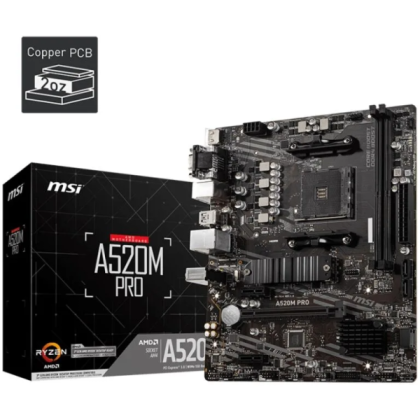 PLACA MADRE MSI A520M PRO MICRO ATX SAM4 P/N A520M-PRO PLACA MADRE MSI A520M PRO MICRO ATX SAM4 P/N A520M-PRO