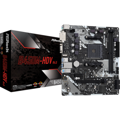 PLACA MADRE ASROCK B450M-HDV R4.0 SAM4 90-MXB9N0-AOUA PLACA MADRE ASROCK B450M-HDV R4.0 SAM4 90-MXB9N0-AOUA