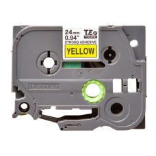 CINTA LAMINADA BROTHER TZE-S651 - ADHESIVO EXTRARRESISTENTE - NEGRO SOBRE AMARILLO.