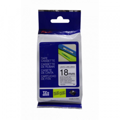 BROTHER TZE-241 CINTA LAMINADA NEGRO SOBRE BLANCO